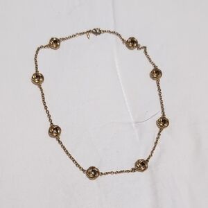 Avon Gold-Tone Knot Station Necklace